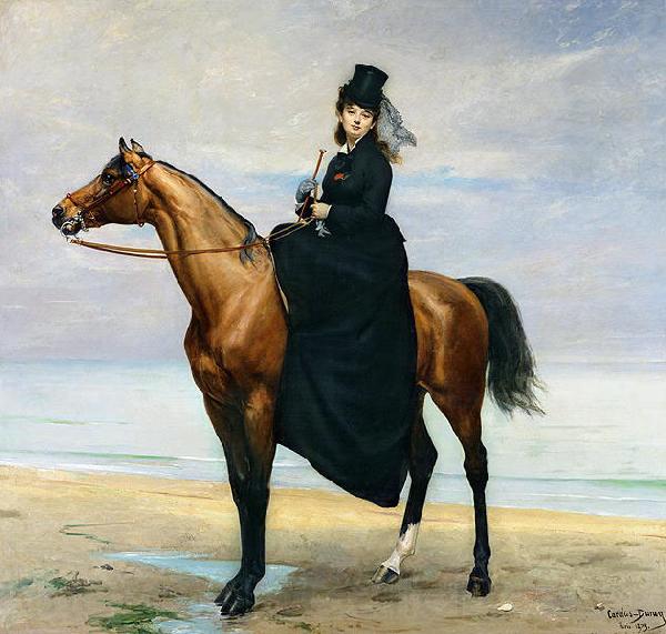 unknow artist Equestrian Portrait of Mademoiselle Croizette Spain oil painting art
